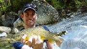 Ed hybrid trout April, Slovenia fly fishing